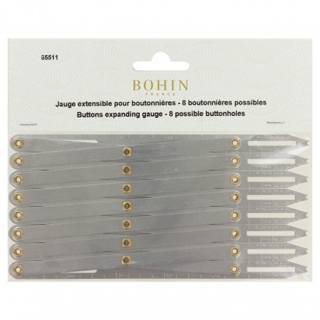 Jauge boutonnière extensible Argentée - Bohin